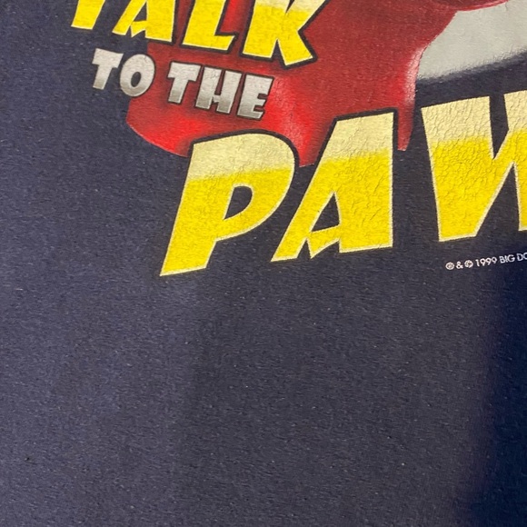 Vntg Big Dog "Talk to the Paw" Hanes Tagless Navy Short Sleeve T-Shirt 2XL XXL - Picture 6 of 11